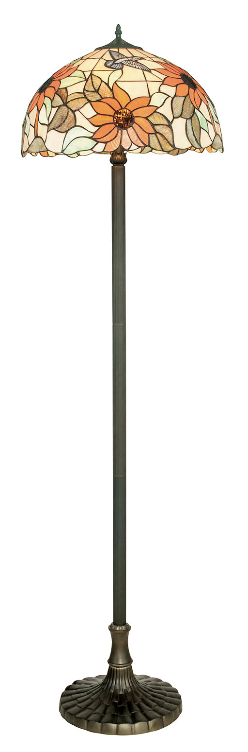 piantana dafne vetro tiffany 2xe27 45x150cm