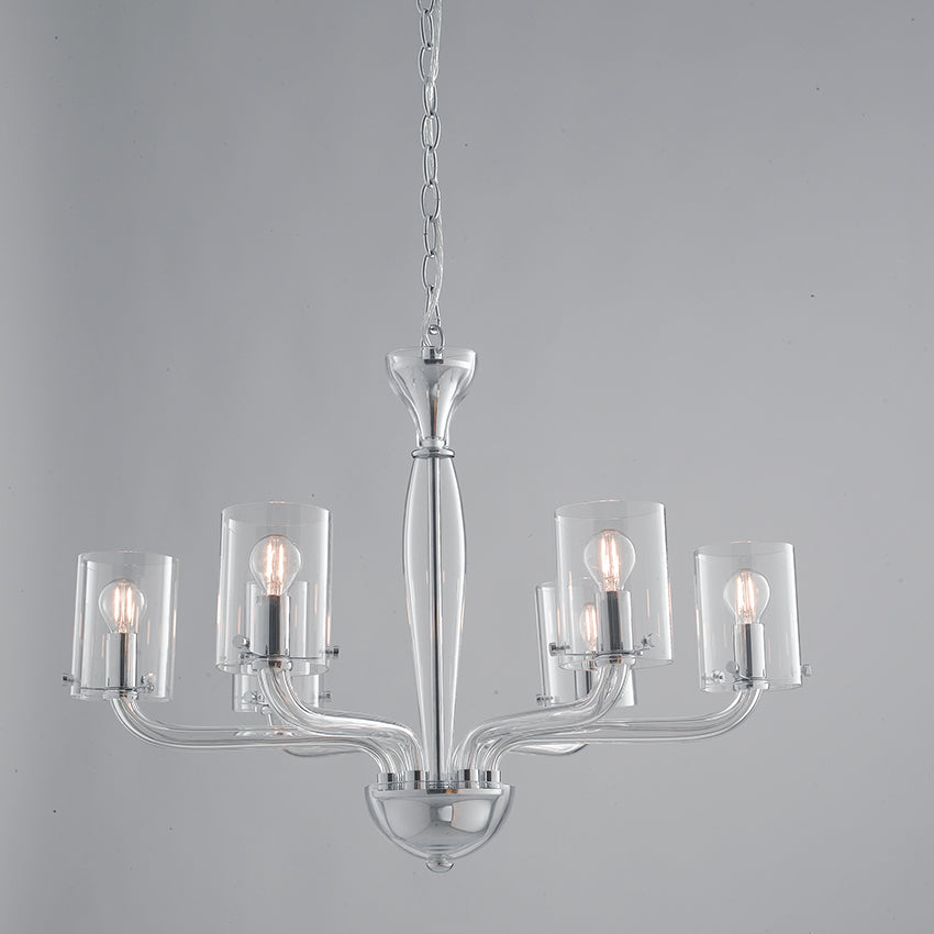 lampadario aurora trasparente 6xe14 68x48cm