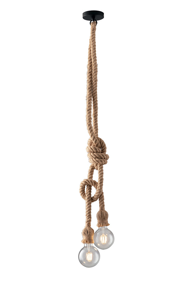 sospensione rope in corda 2xe27 150cm