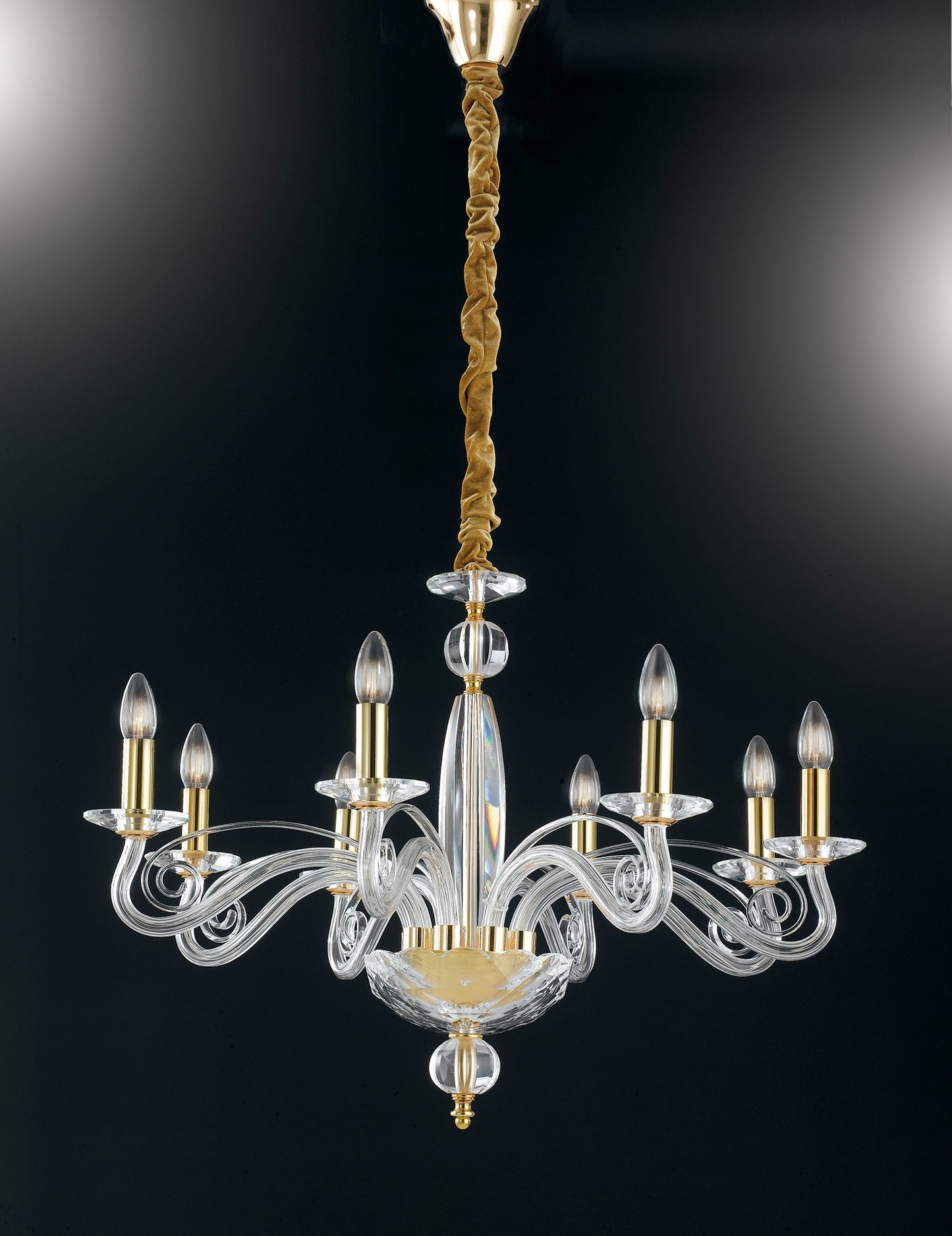 lampadario epoque oro 8xe14 70x52cm